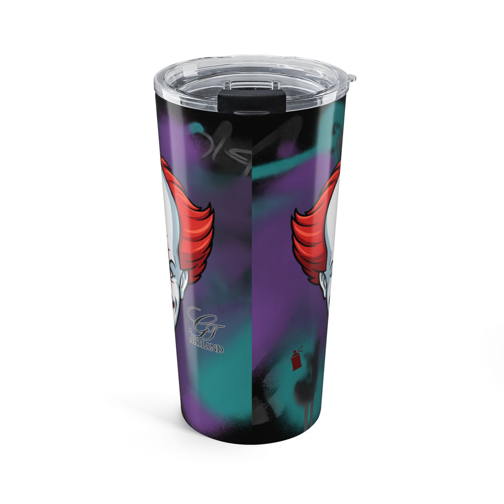 Scary Red-Haired Clown Tumbler 20oz | Horror Inspired Drinkware by GT Artland