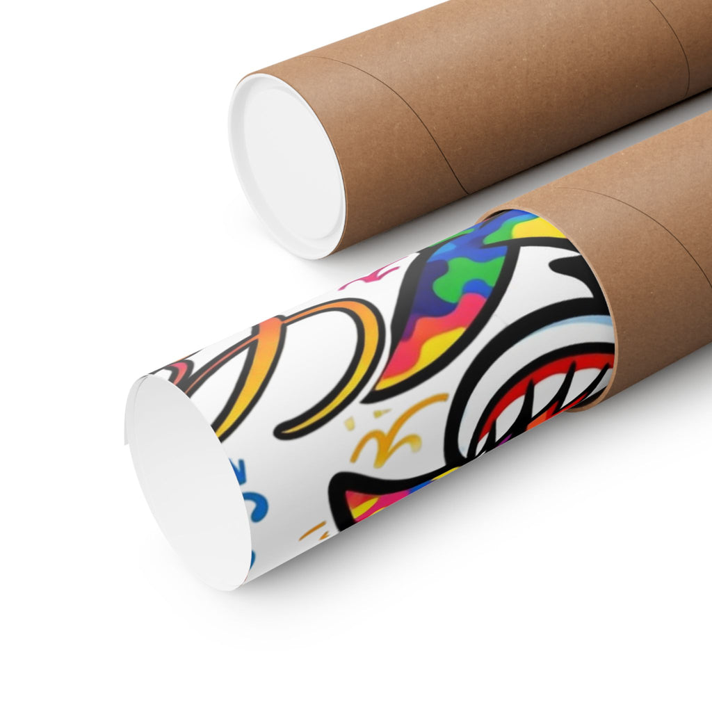 Colorful Rainbow Killa Shark Matte Poster – Bold Ocean Wall Art by GT Artland
