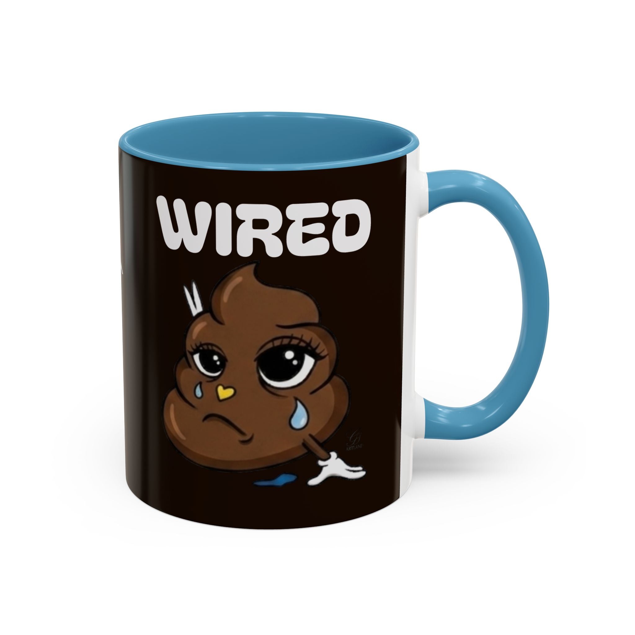 Coffee Mug - "Wired" Cute Poop Emoticon Design (11/15 oz) by GT Artland