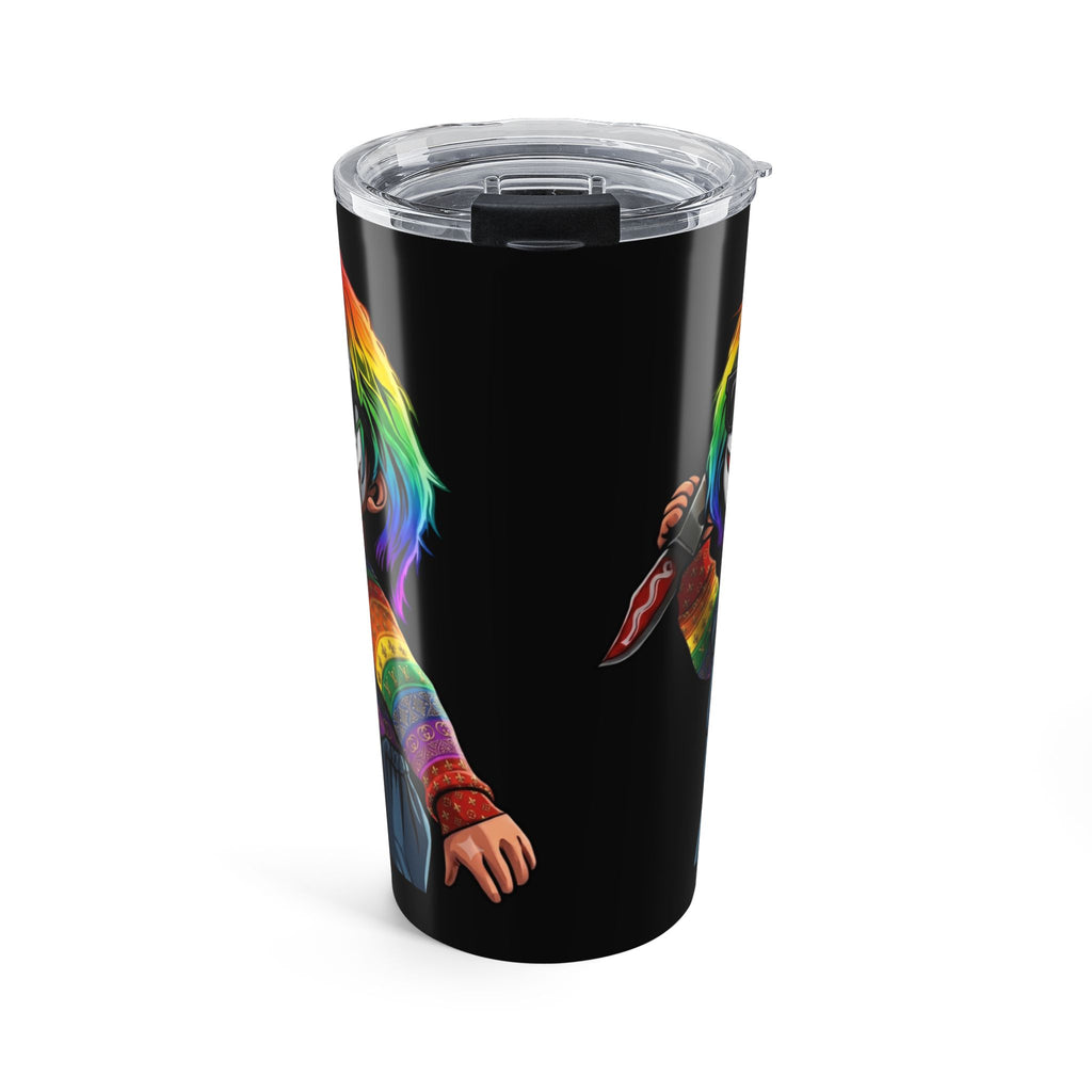 Rainbow Psycho Slasher Halloween Dark Horror 20oz Tumbler by GT Artland