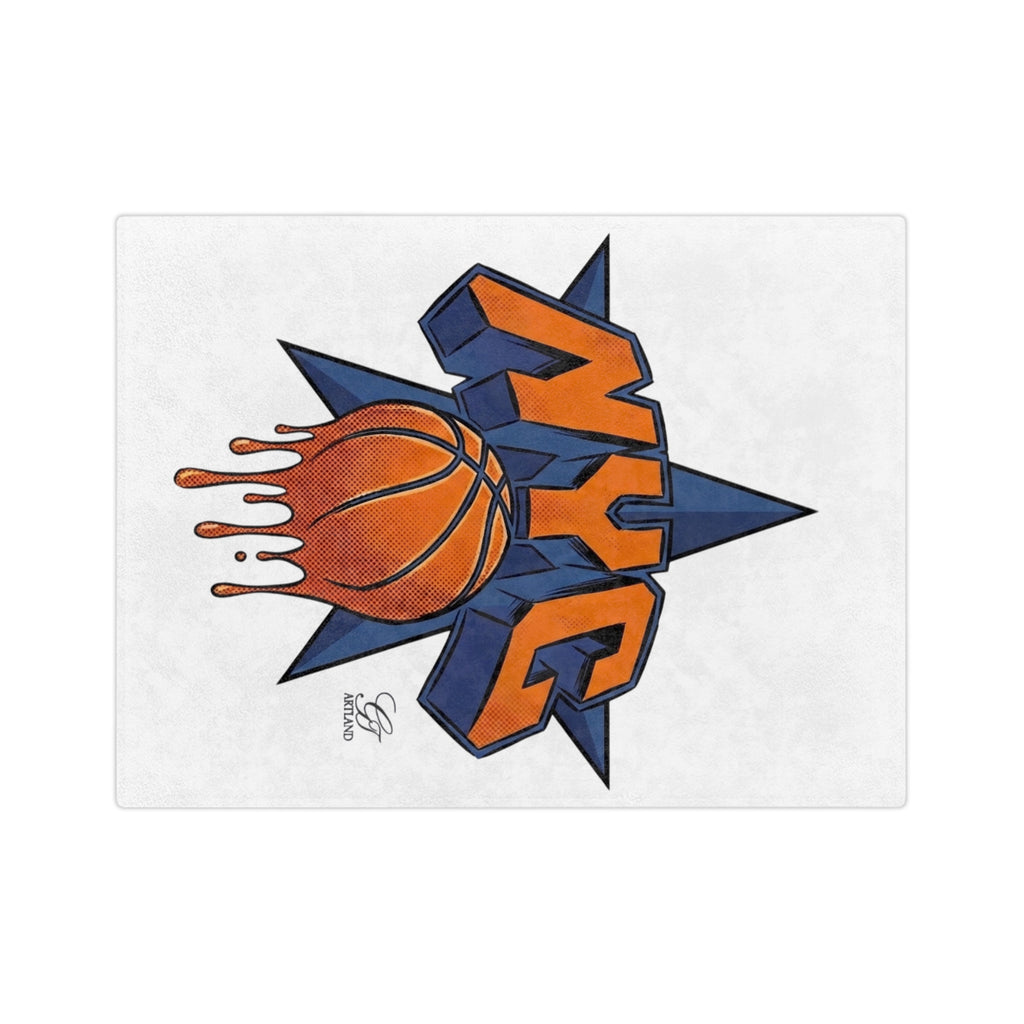 NYC Dripping Basketball Blanket | Velveteen Microfiber Blanket by GT Artland