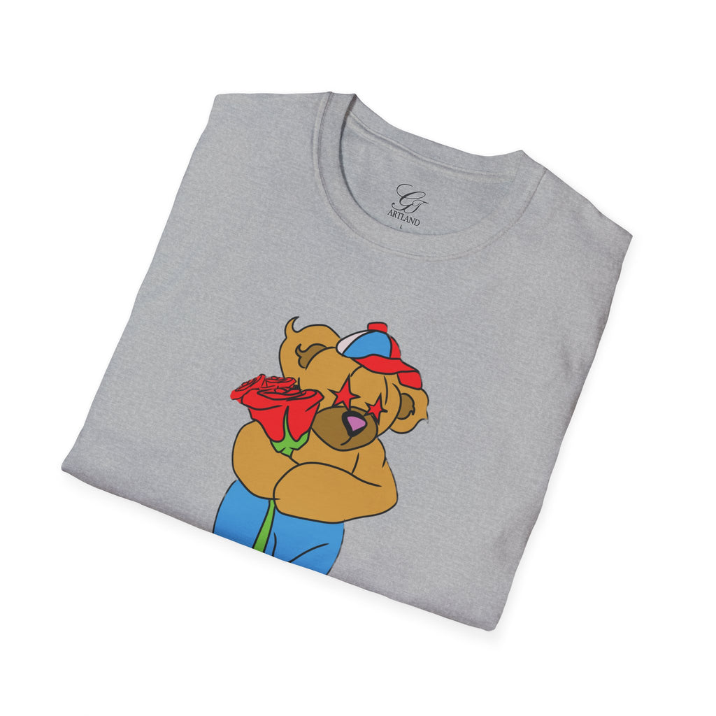 Cartoon Bear with Swag Graphic T-Shirt - Tee