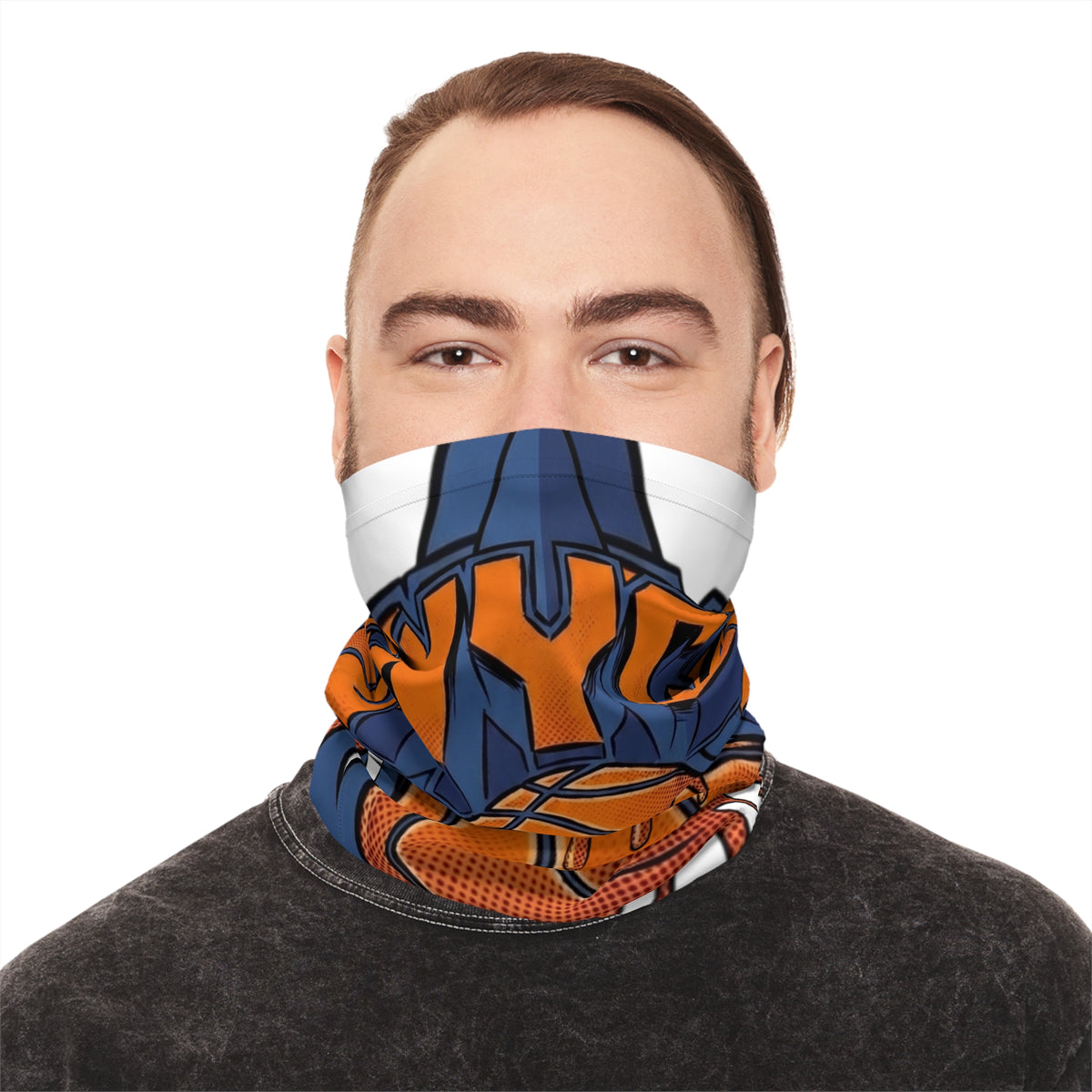Dripping NYC Basketball Neck Gaiter | Streetball Graphic Scarf by GT Artland