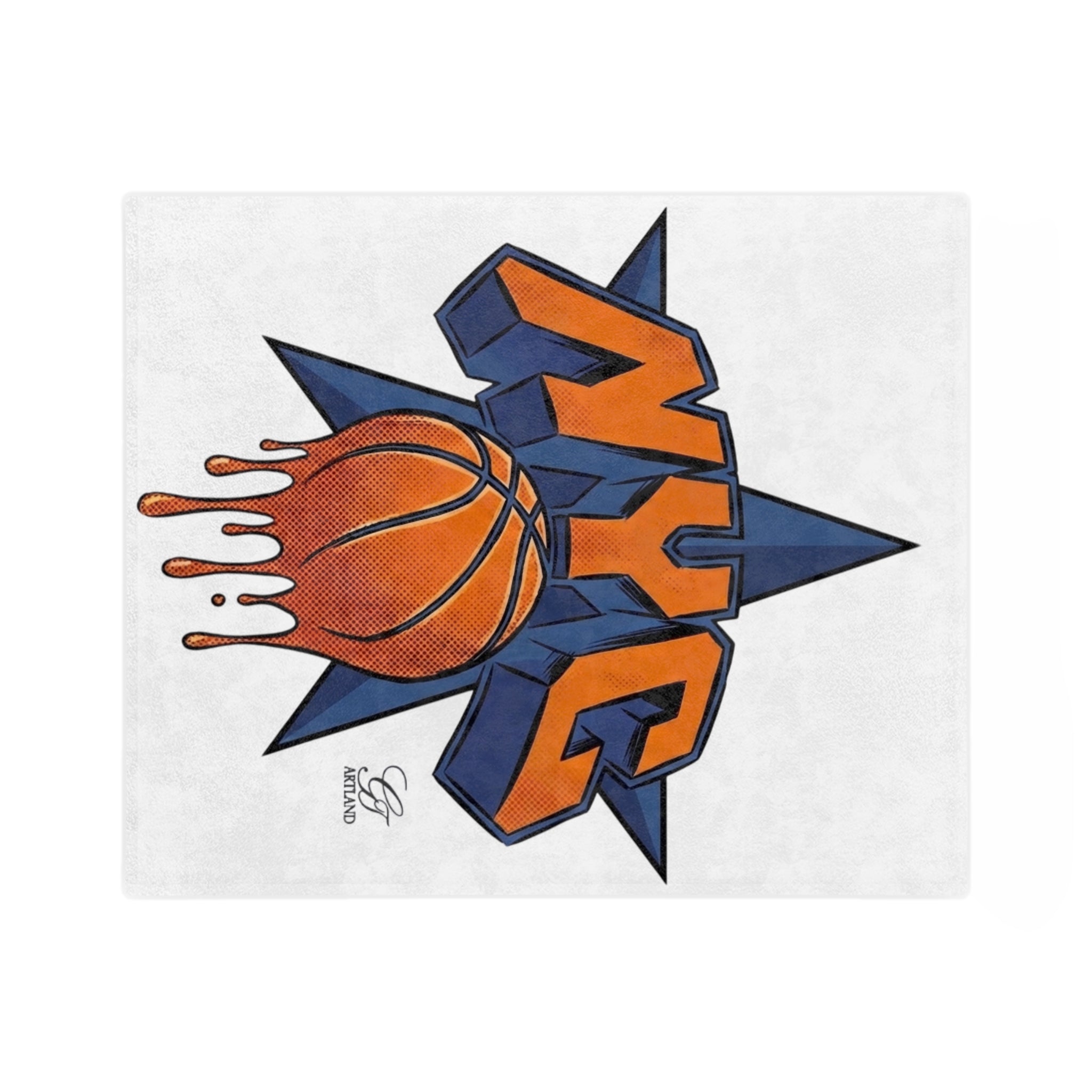 NYC Dripping Basketball Blanket | Velveteen Microfiber Blanket by GT Artland