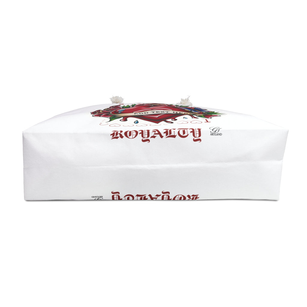 Traditional Tattoo Heart Vintage Designer Rose Art Weekender Bag | Custom Name Banner, Roses & Butterfly by GT Artland