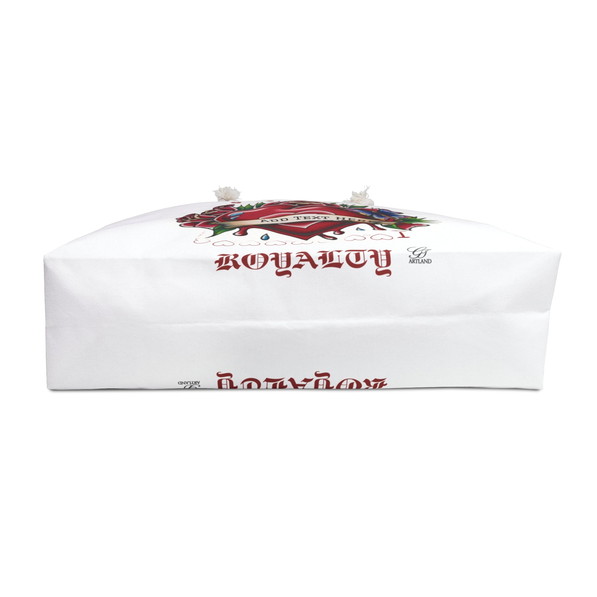 Traditional Tattoo Heart Vintage Designer Rose Art Weekender Bag | Custom Name Banner, Roses & Butterfly by GT Artland