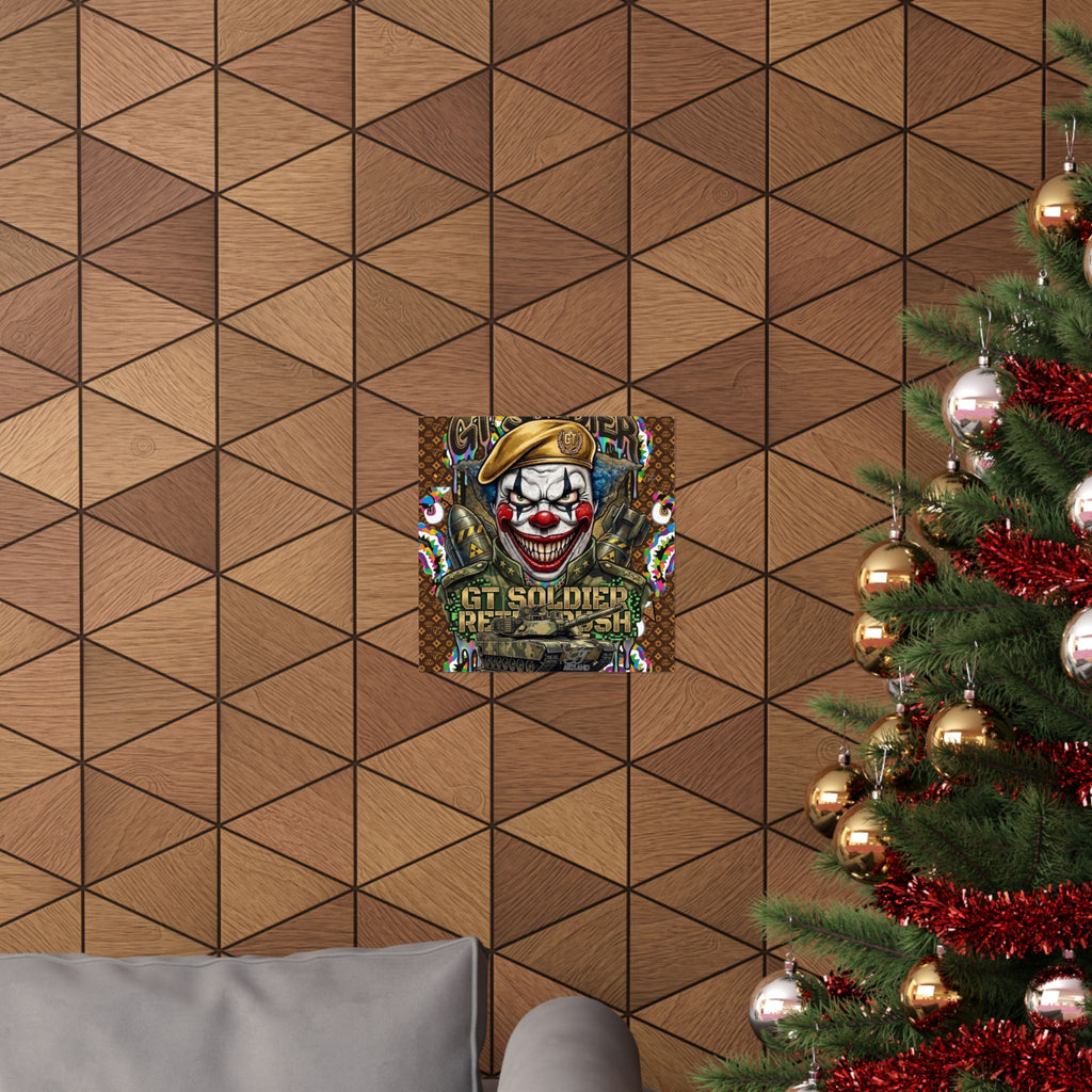 GT Soldier Clown Soldier | Military Tank Square Poster by GT Artland