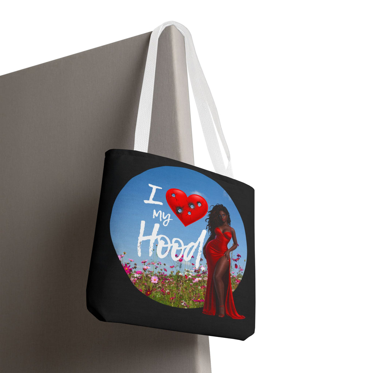 I Love My Hood tote bag | All-over print handbag