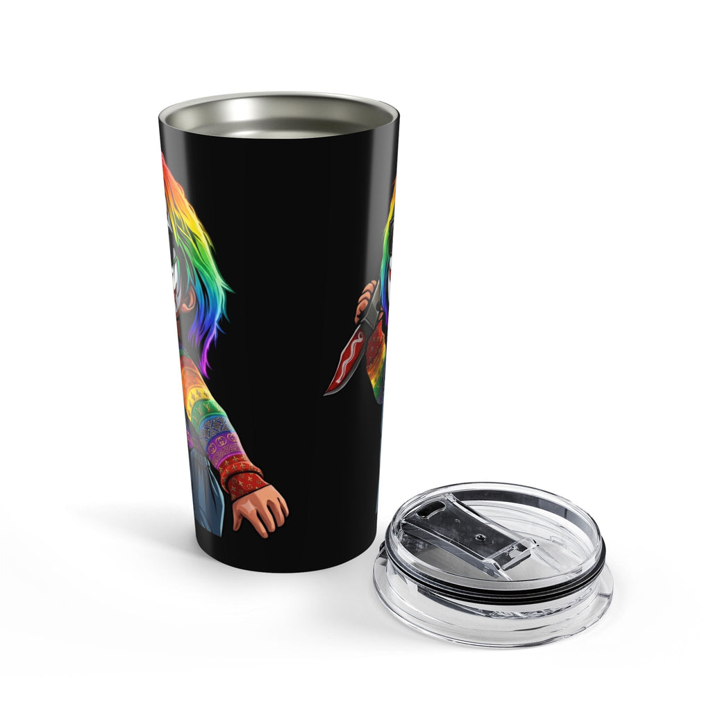 Rainbow Psycho Slasher Halloween Dark Horror 20oz Tumbler by GT Artland