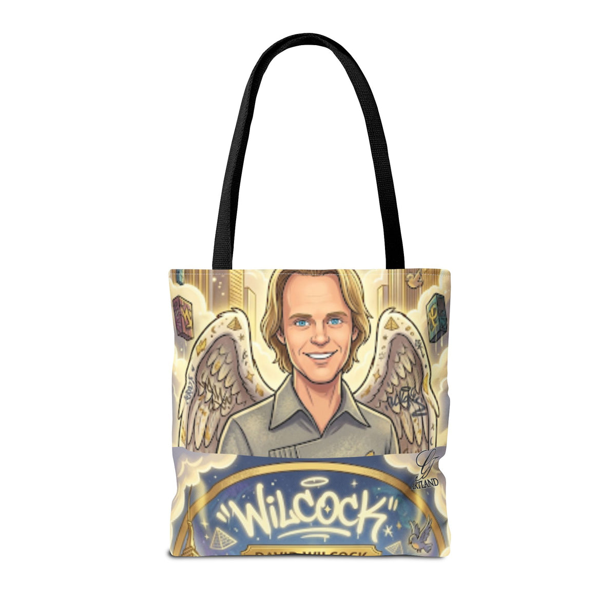 Wilcock Angel Wings Portrait Tote Bag – Illustrated Memorial/Tribute Carryall by GT Artland