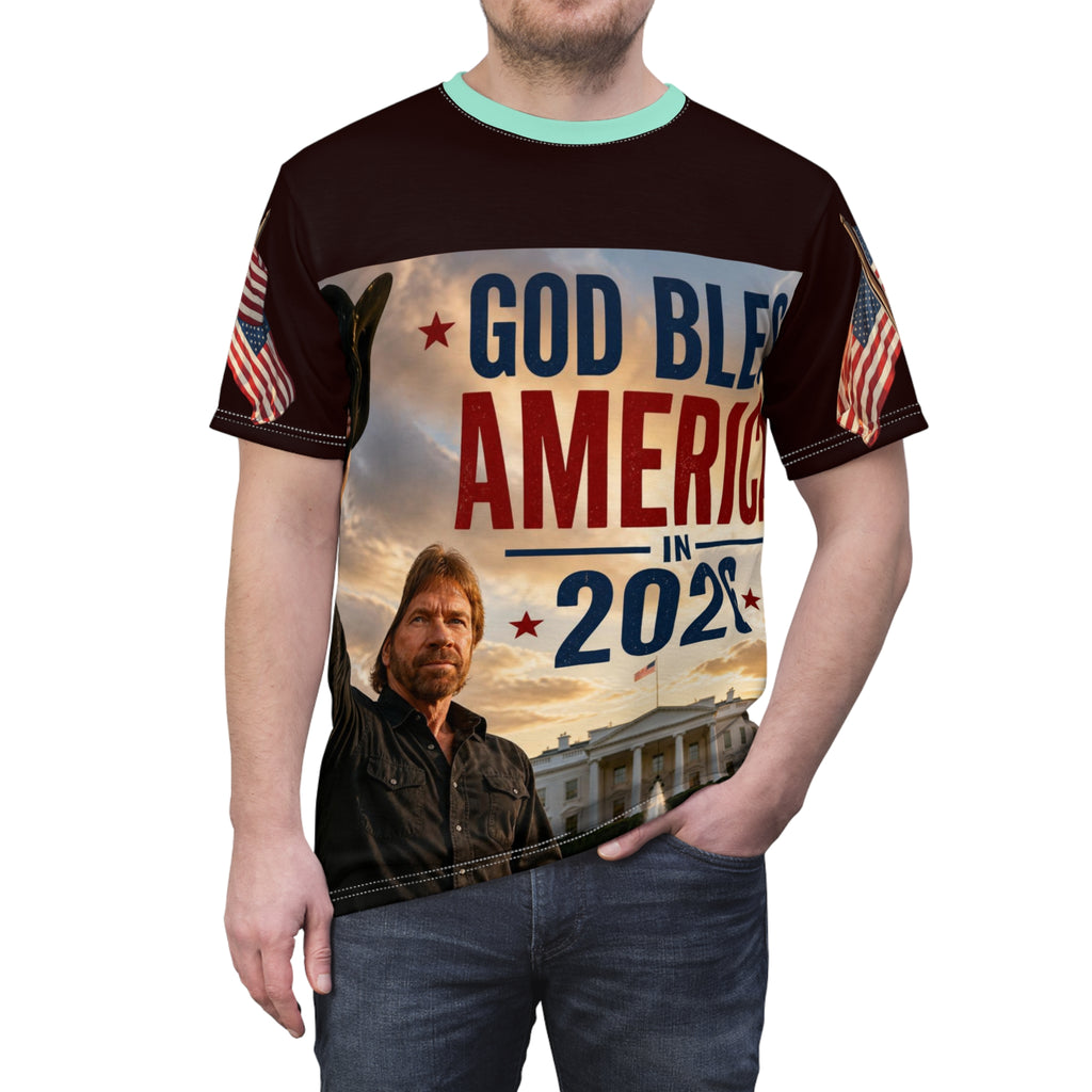 God Bless America 2026 Tee | Patriotic All-Over Print Shirt