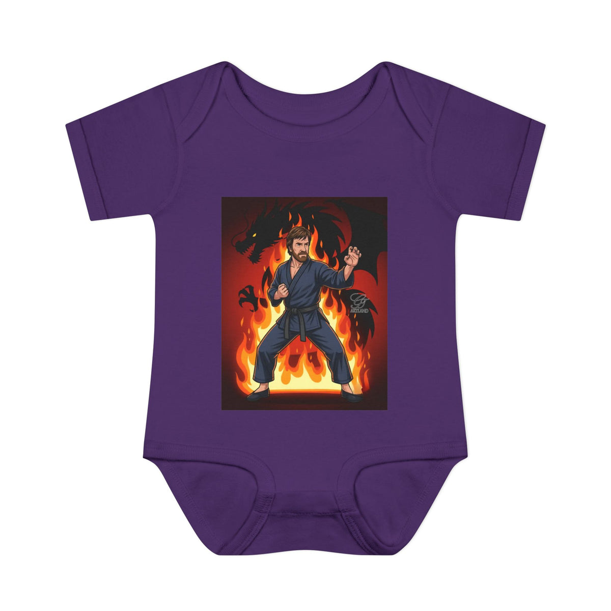 Flame Ninja Infant Bodysuit | Dragon Fire Martial Arts Baby Onesie