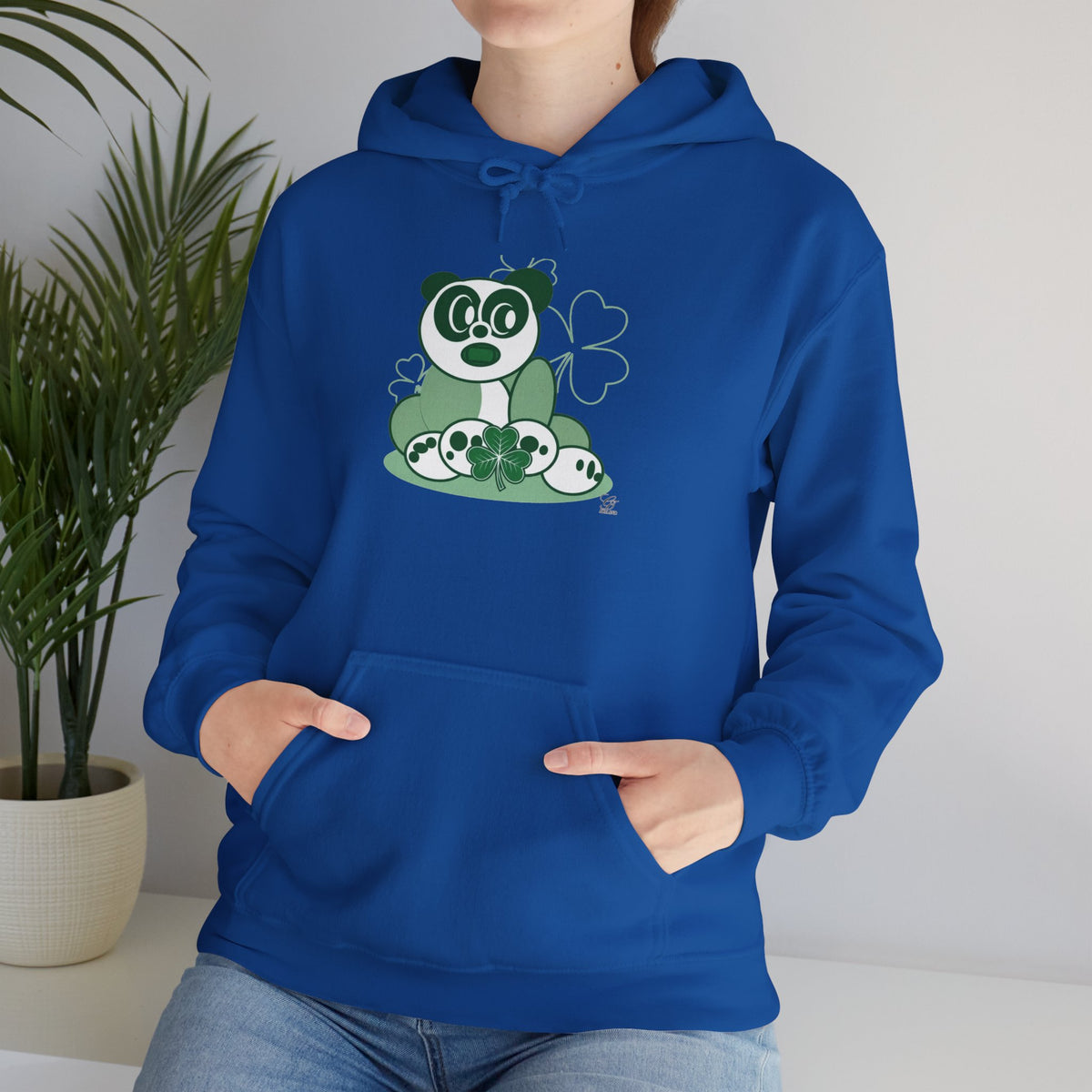 Green Panda with Bamboo Hoodie