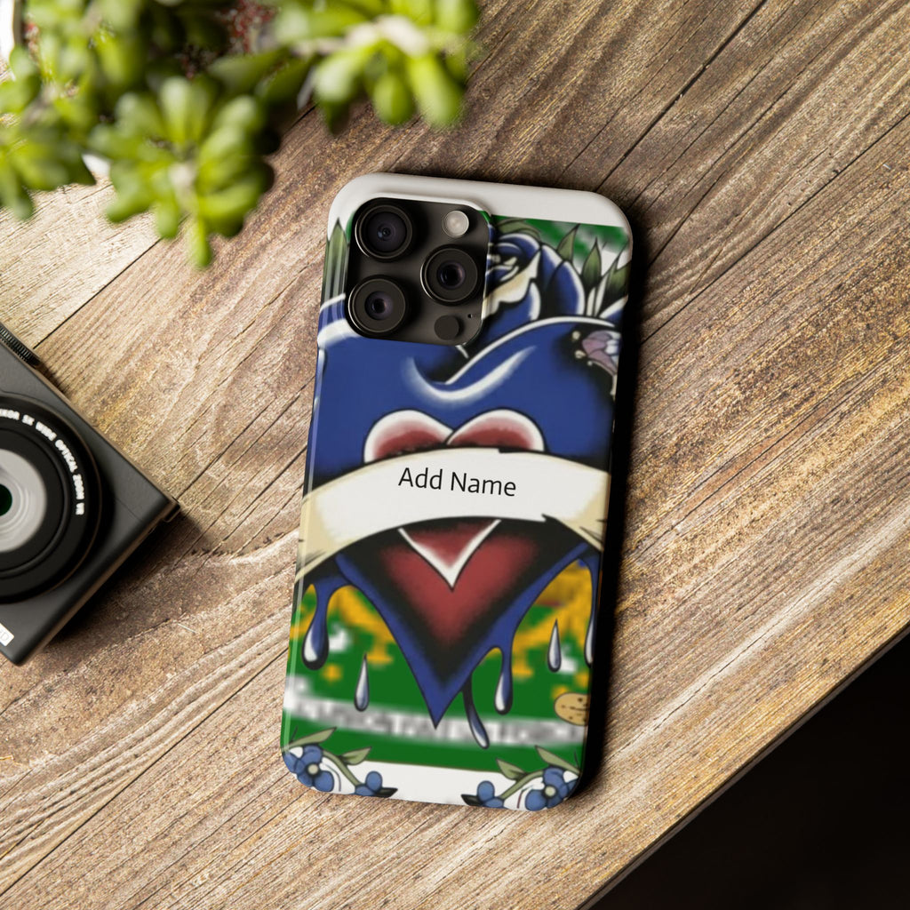 Blue Rose Garden Urban Styled Illustration Slim Phone Case |  by GT Artland