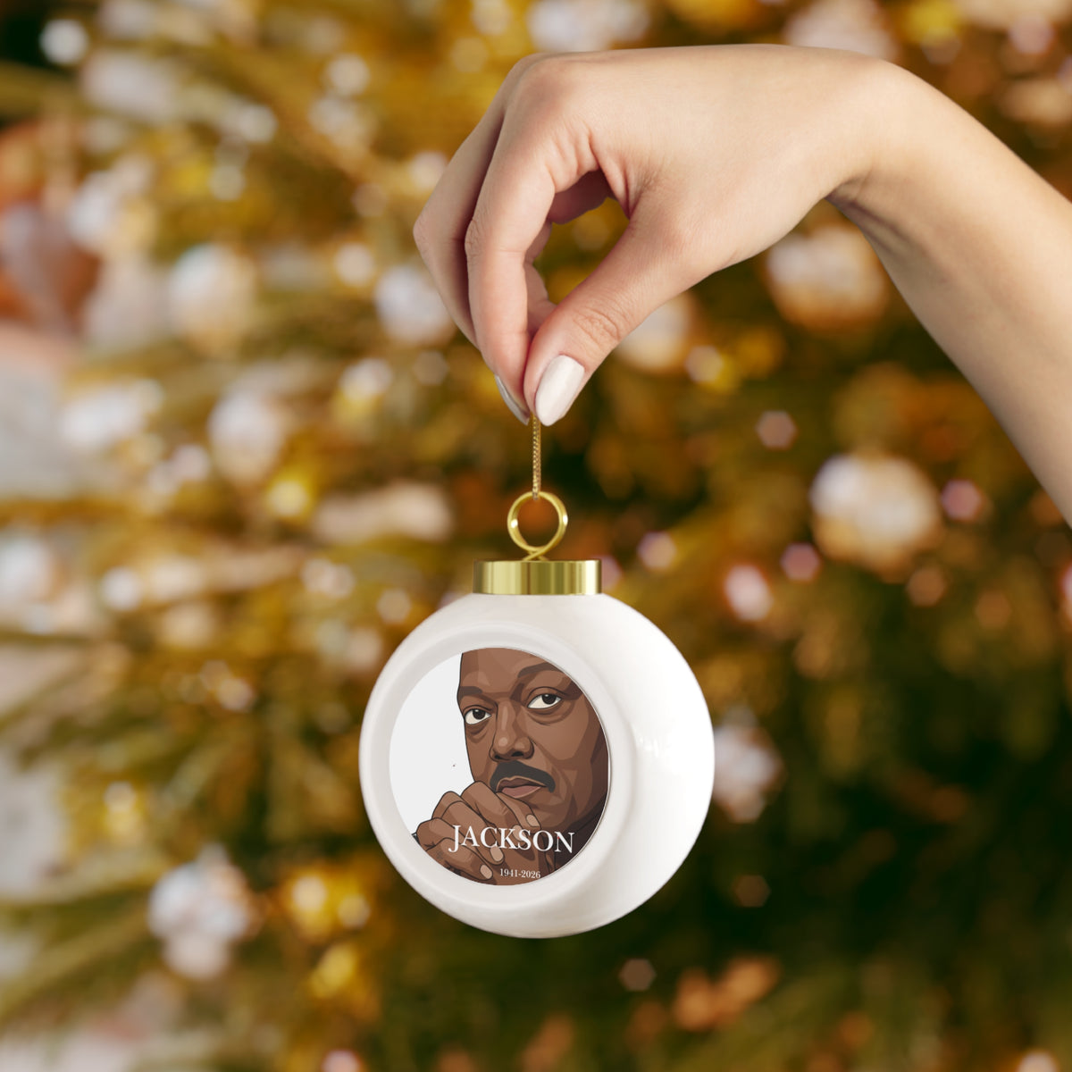 Memorial Jesse Jackson Photo Ornament