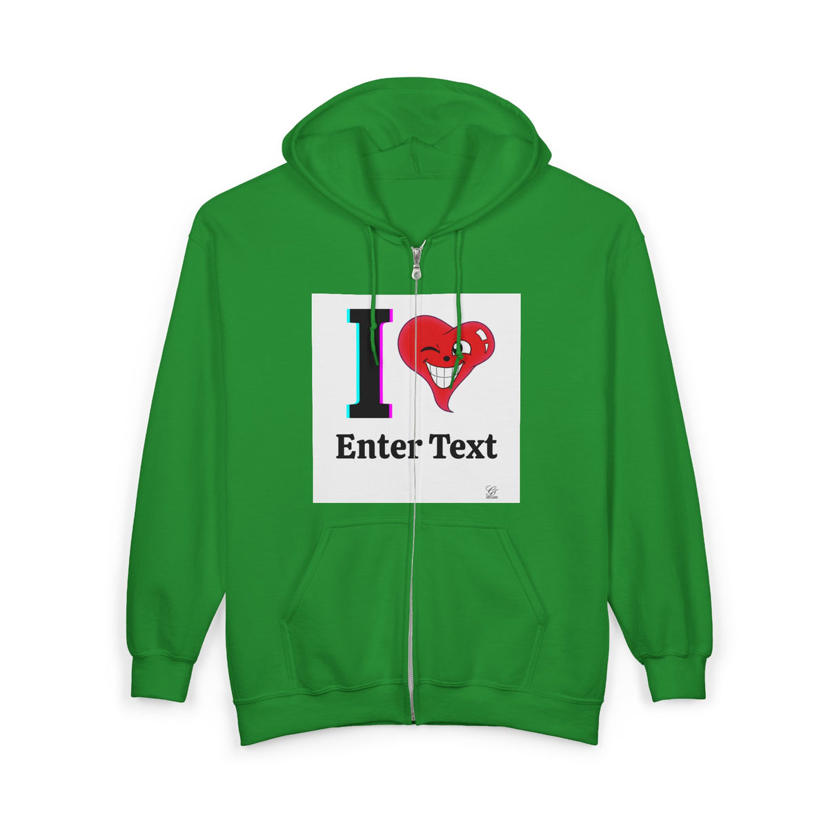 Unisex I LOVE Heavy Blend Full Zip Hooded Sweatshirt Hoodie | Full Zip Sweatshirt