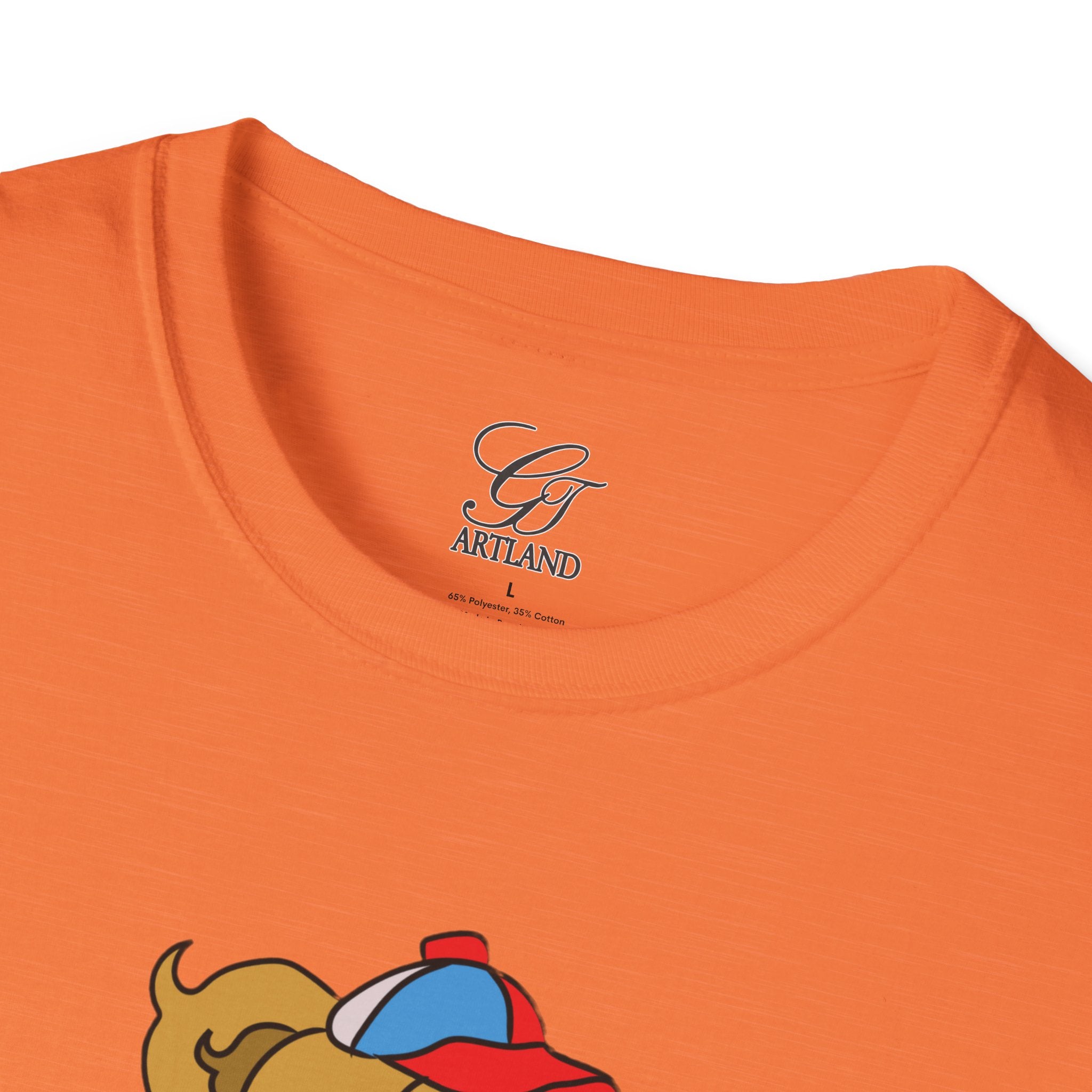Cartoon Bear with Swag Graphic T-Shirt - Tee