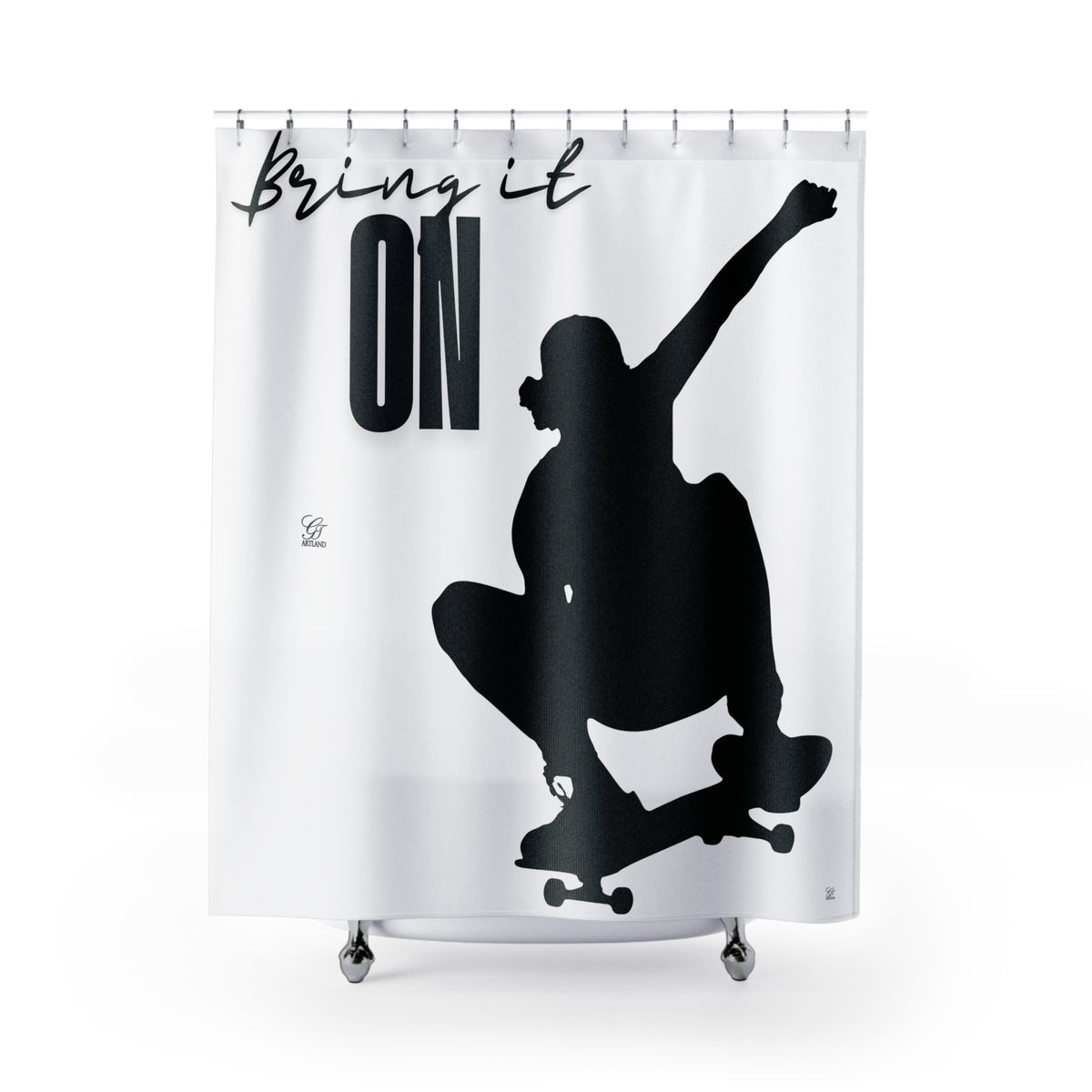 Daring Skateboarder Bring It On Shower Curtain | Bathroom Decor
