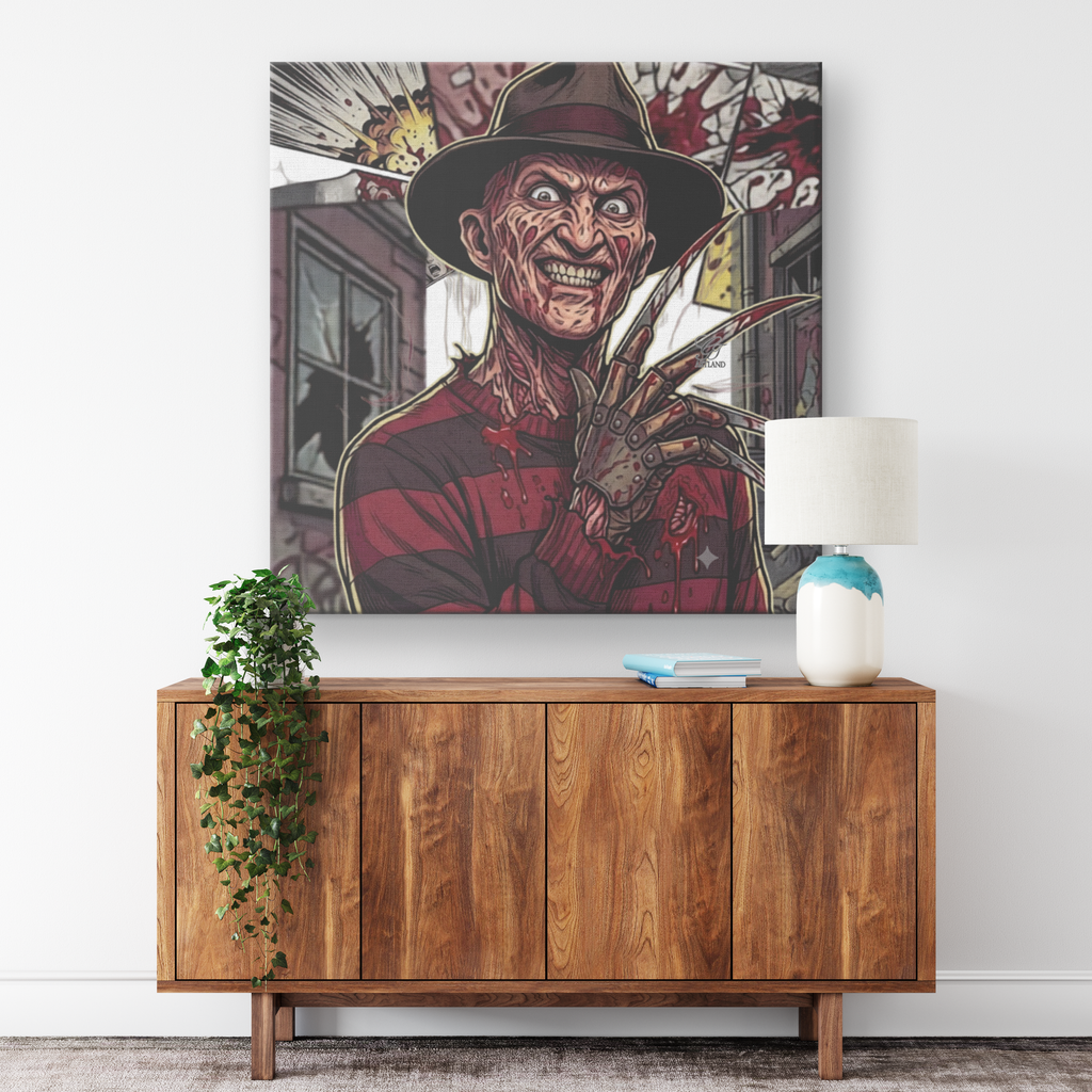Nightmare Freddy Horror Airbrush Designer Canvas Wrap by GT Artland