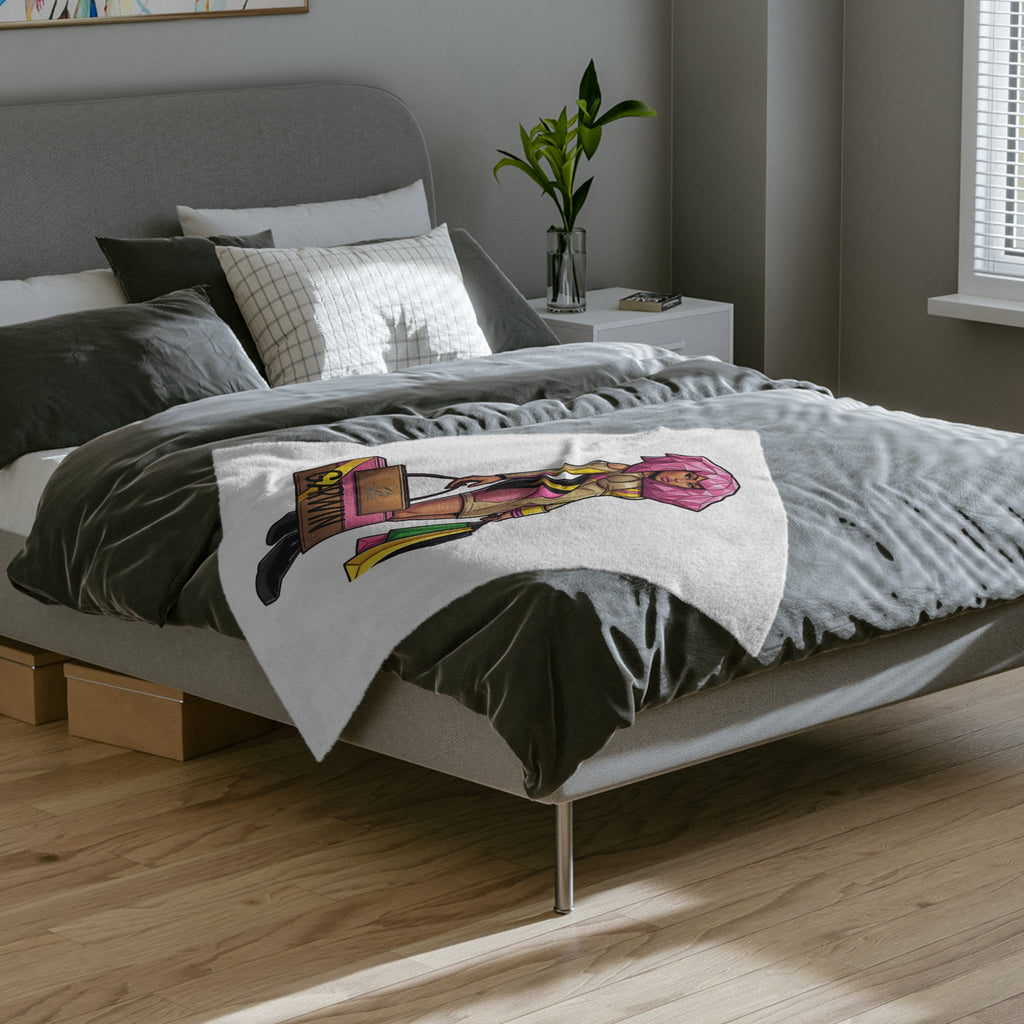 Pink Sexy Woman Velveteen Microfiber Blanket | Fashion Blanket