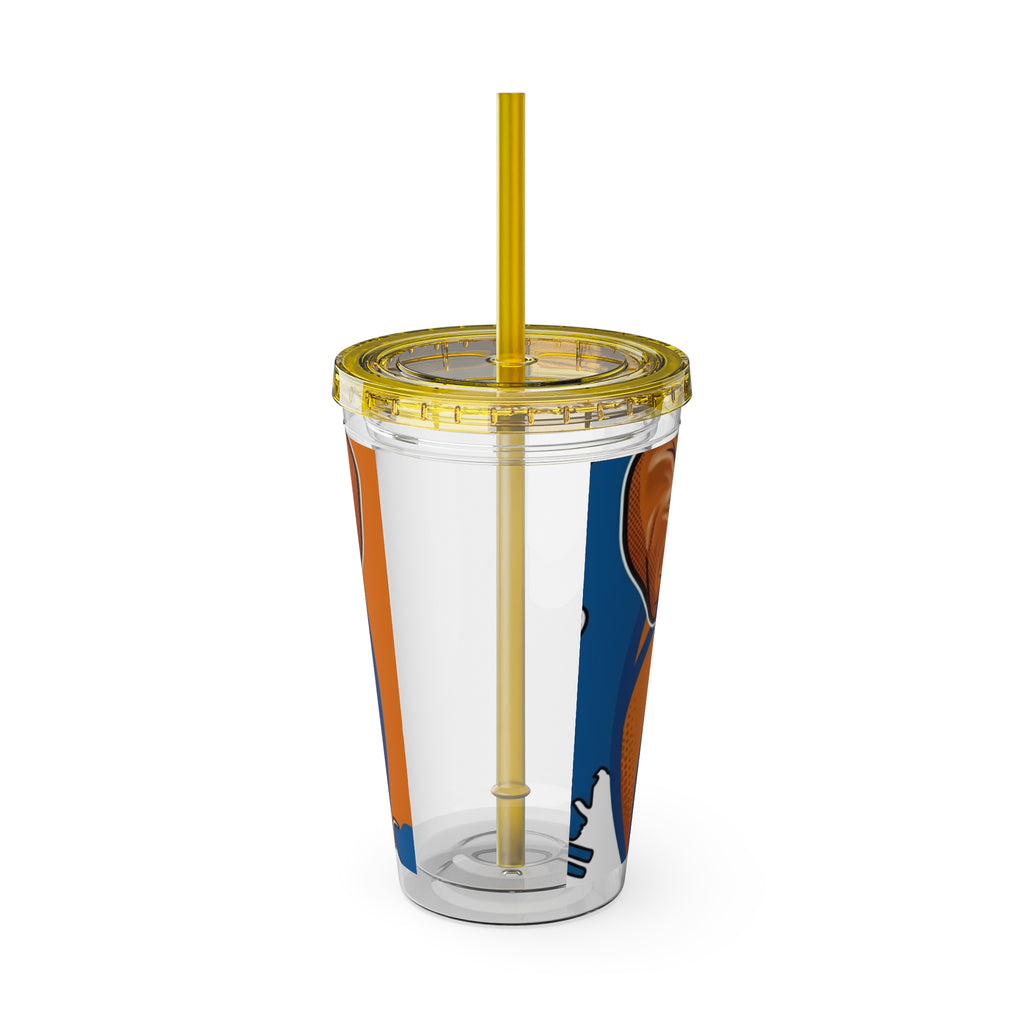 Sunglasses Duck Illustration Tumbler | 16oz Straw Cup