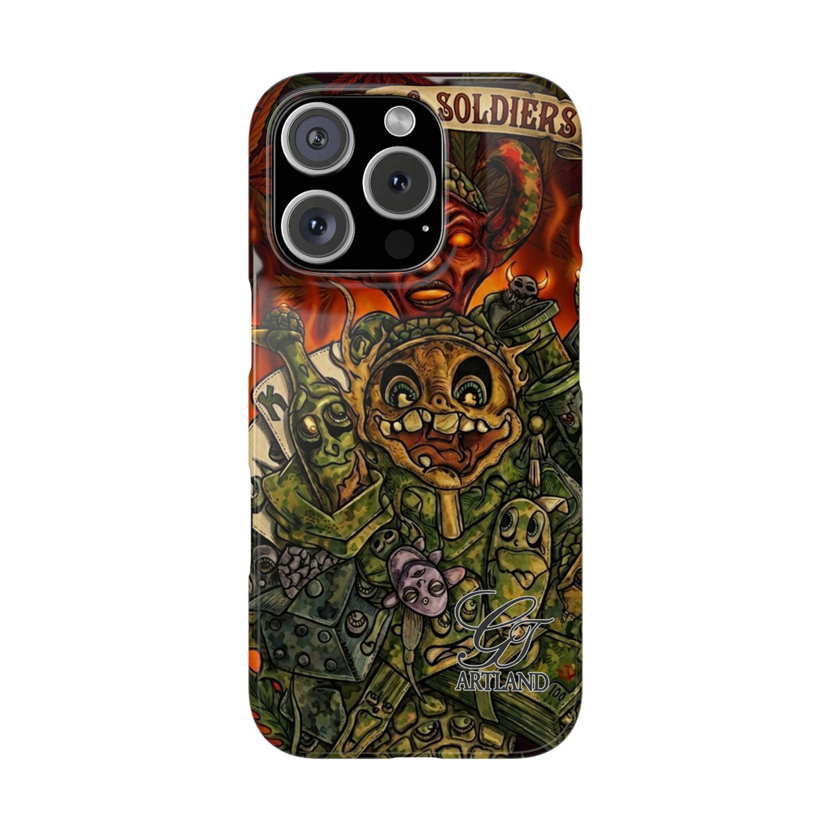 Devils Army Illustration Slim Phone Case | Horror Soldier Art by GT Artland