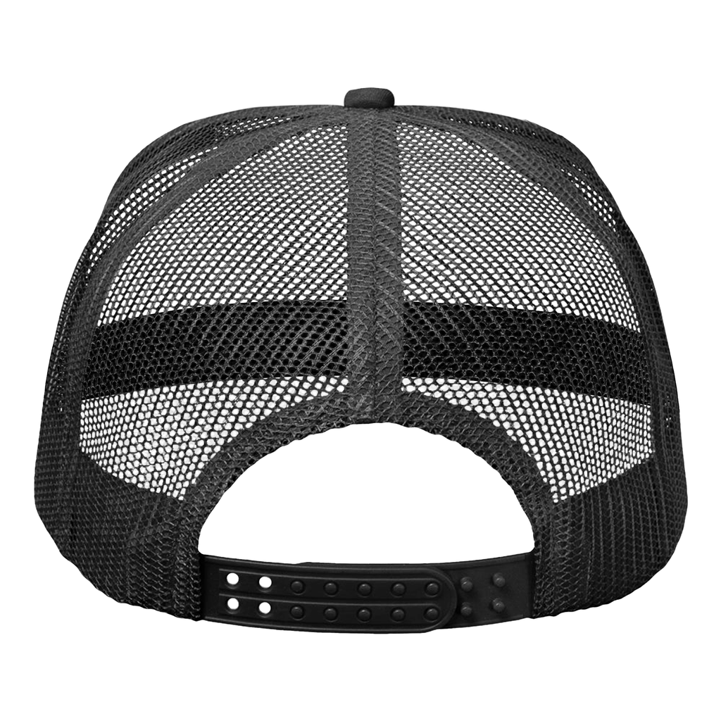 Flaming Airbrush Soccer Ball Designer Urban Trucker Hat - Black/White by GT Artland