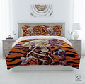 Sugar Skull Tiger Spirit Duvet Cover (3 Piece) Set in Cotton Blend - Twin by GT Artland