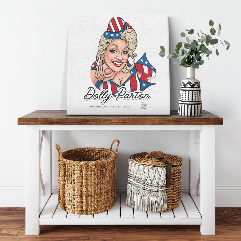 Dolly Parton Tribute Drawing Designer Canvas Wrap by GT Artland