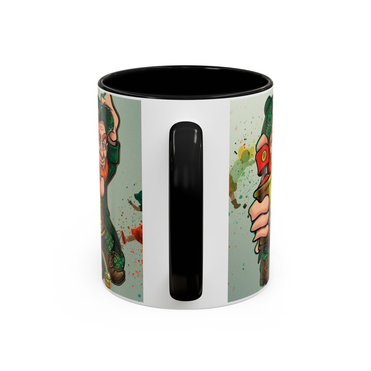 Leprechaun Spray Can Lucky Art Accent Coffee Mug (11, 15oz) by GT Artland