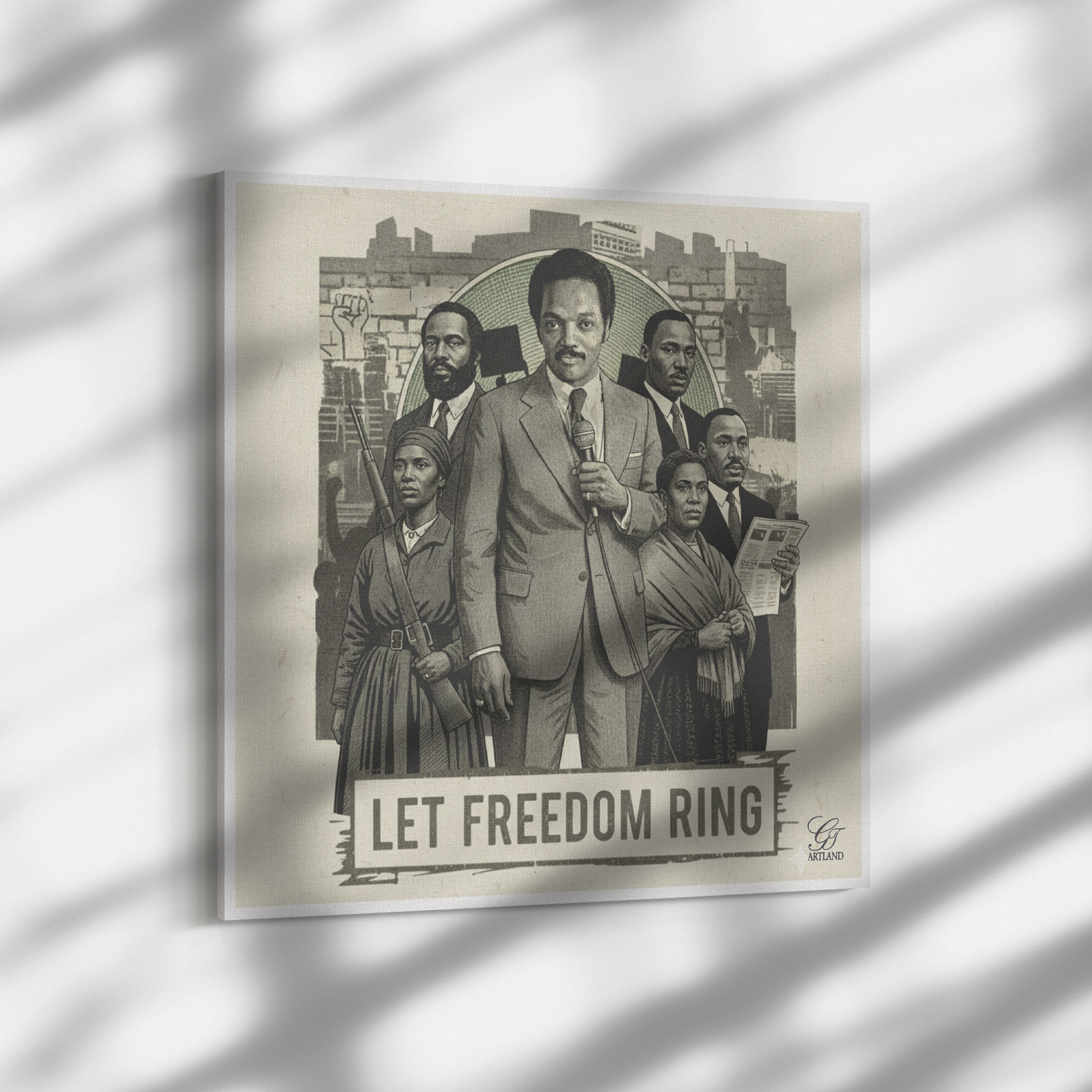Let Freedom Ring Jesse Jackson Designer Historical Legacy Canvas Wrap by GT Artland