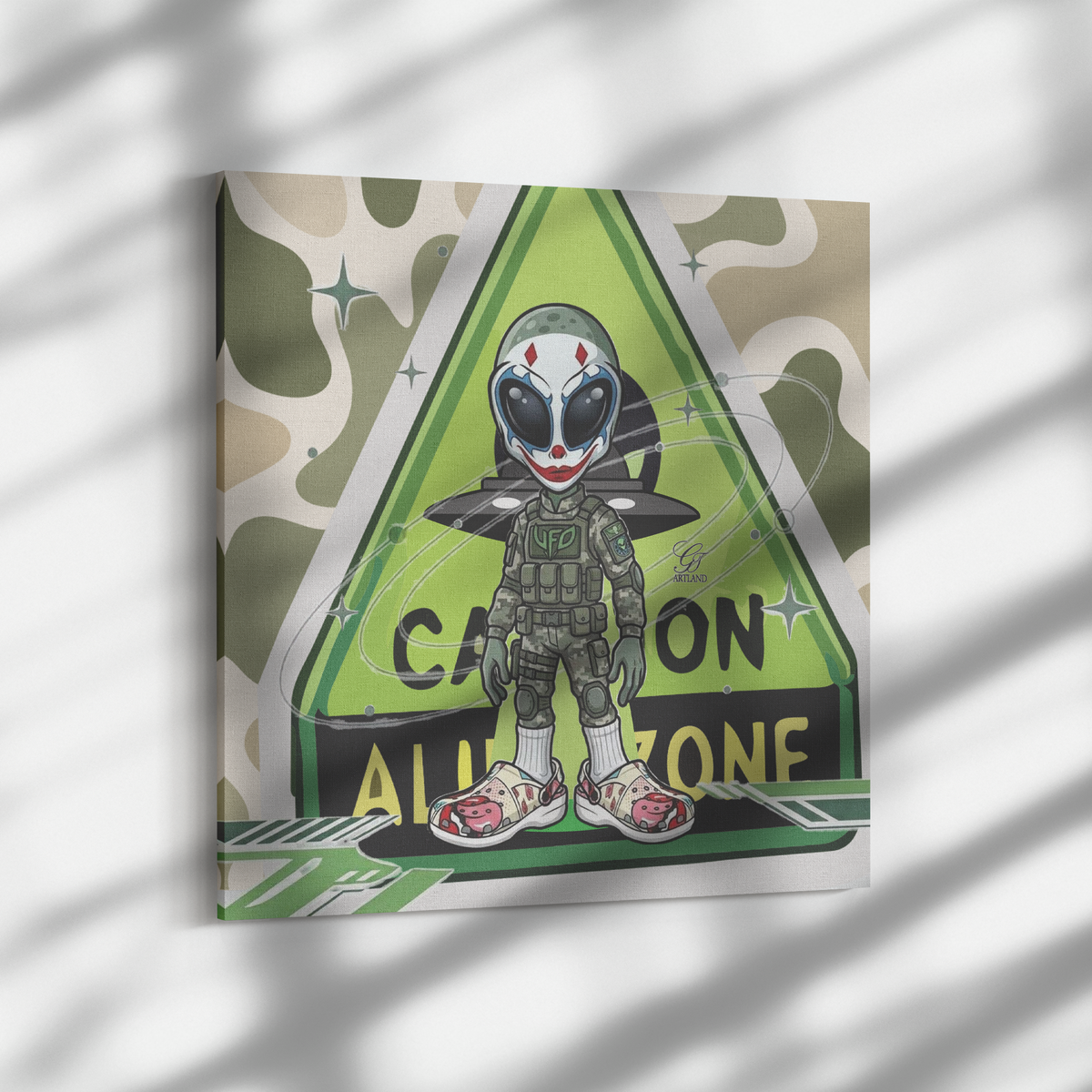 UFO Designer Alien Zone Area 201 Canvas Wrap by GT Artland