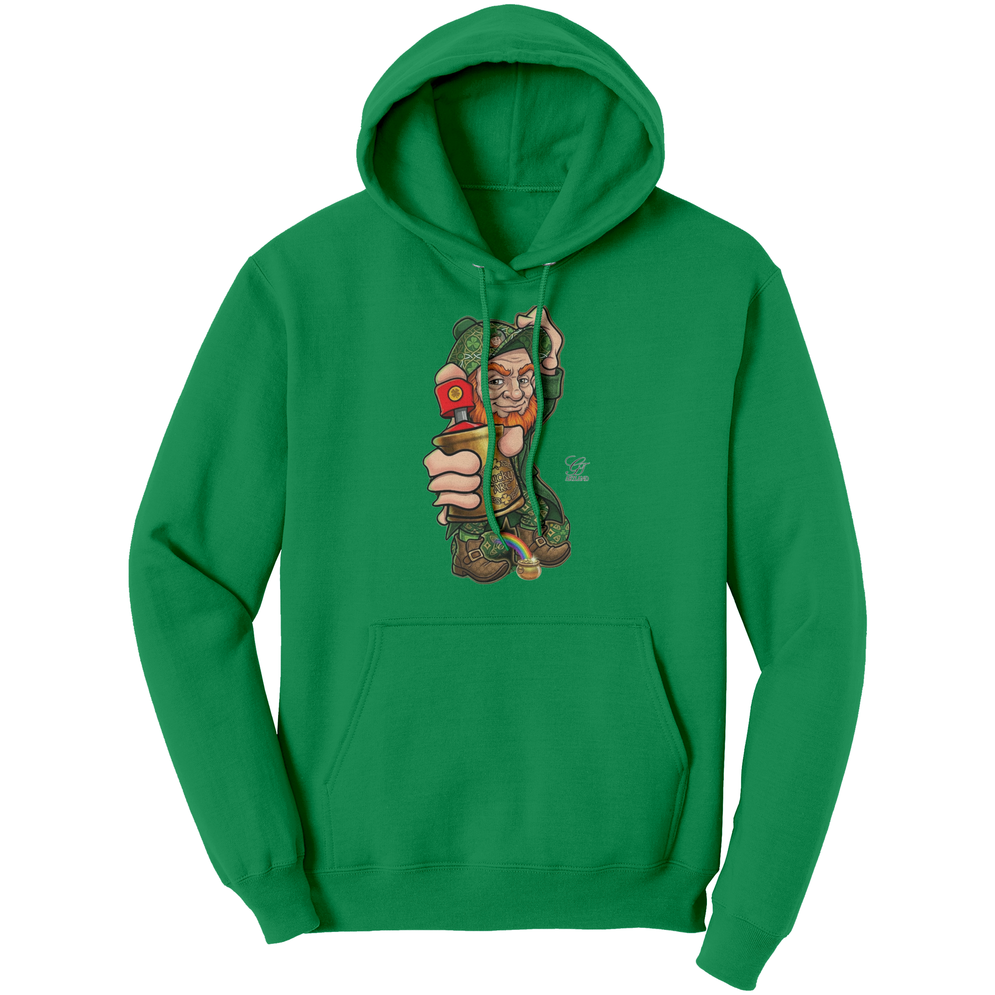 Spray Can Leprechaun Urban Designer "Luck Art" Edition Port & Co Hoodie by GT Artland