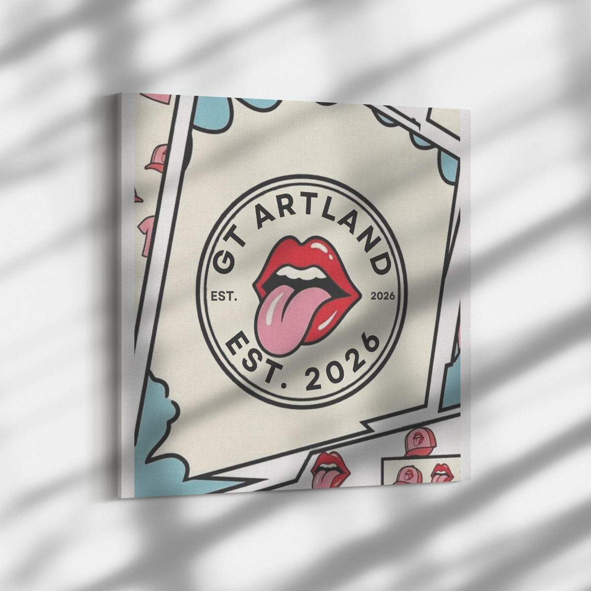 GT Artland EST. 2026 Kissey Lips Designer Canvas Wrap by GT Artland