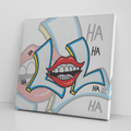 LOL HA HA Red Lipstick Laugh Classic Square Canvas Wrap by GT Artland