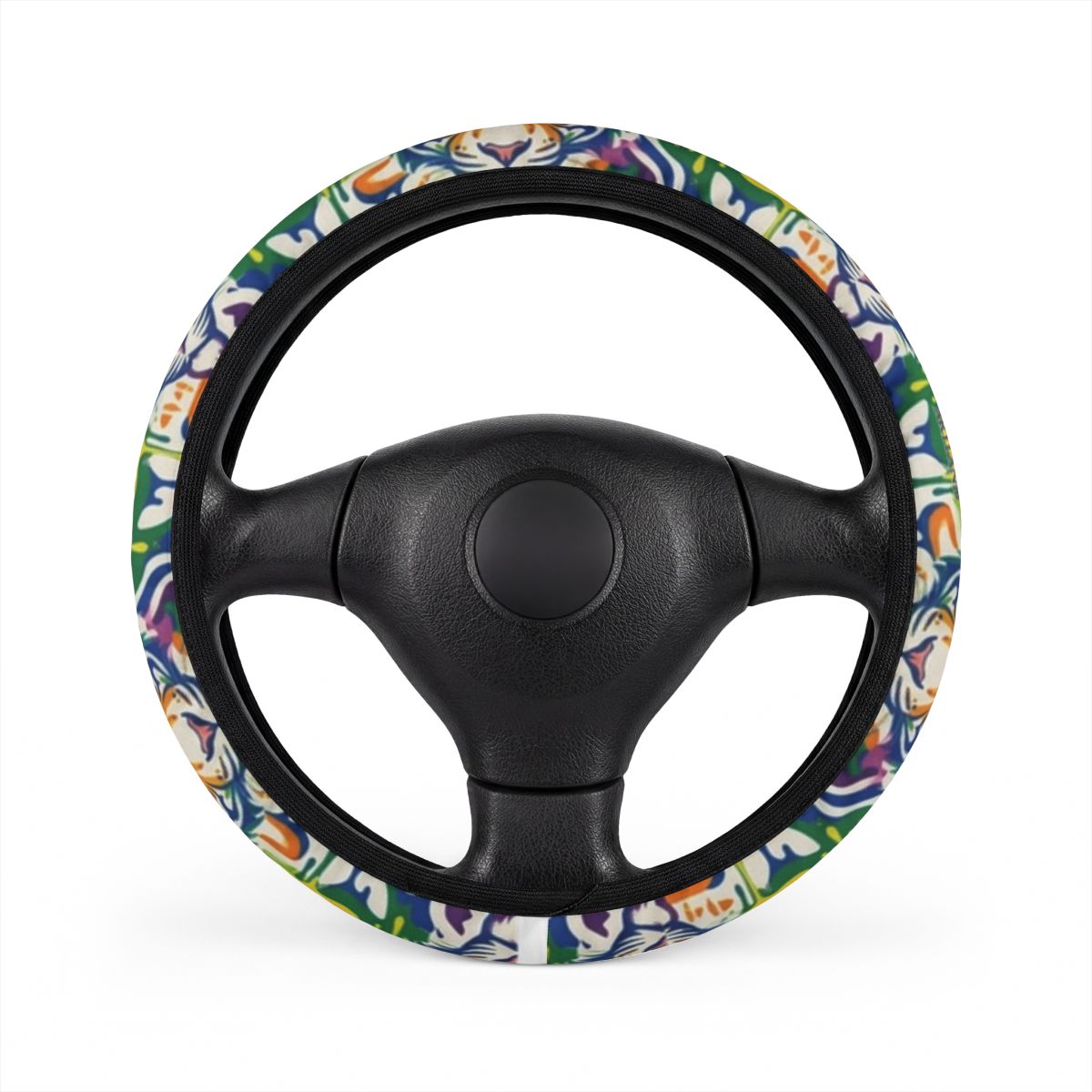 Tiger Rainbow Jungle Twist Furious Cute Designer Car Steering Wheel Cover by GT Artland