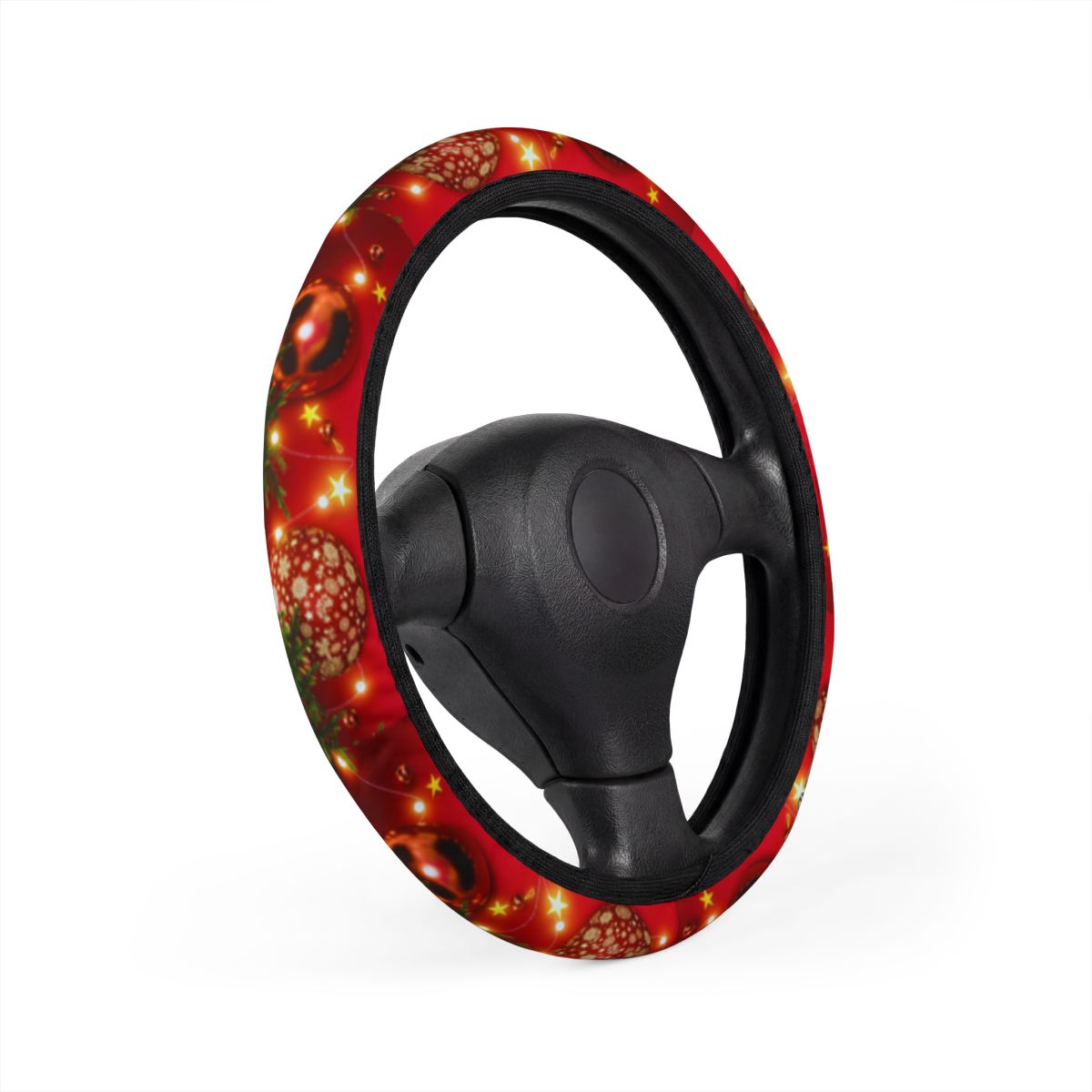 Garland with Red Bulb XMas Christmas Designer Car Steering Wheel Cover by GT Artland