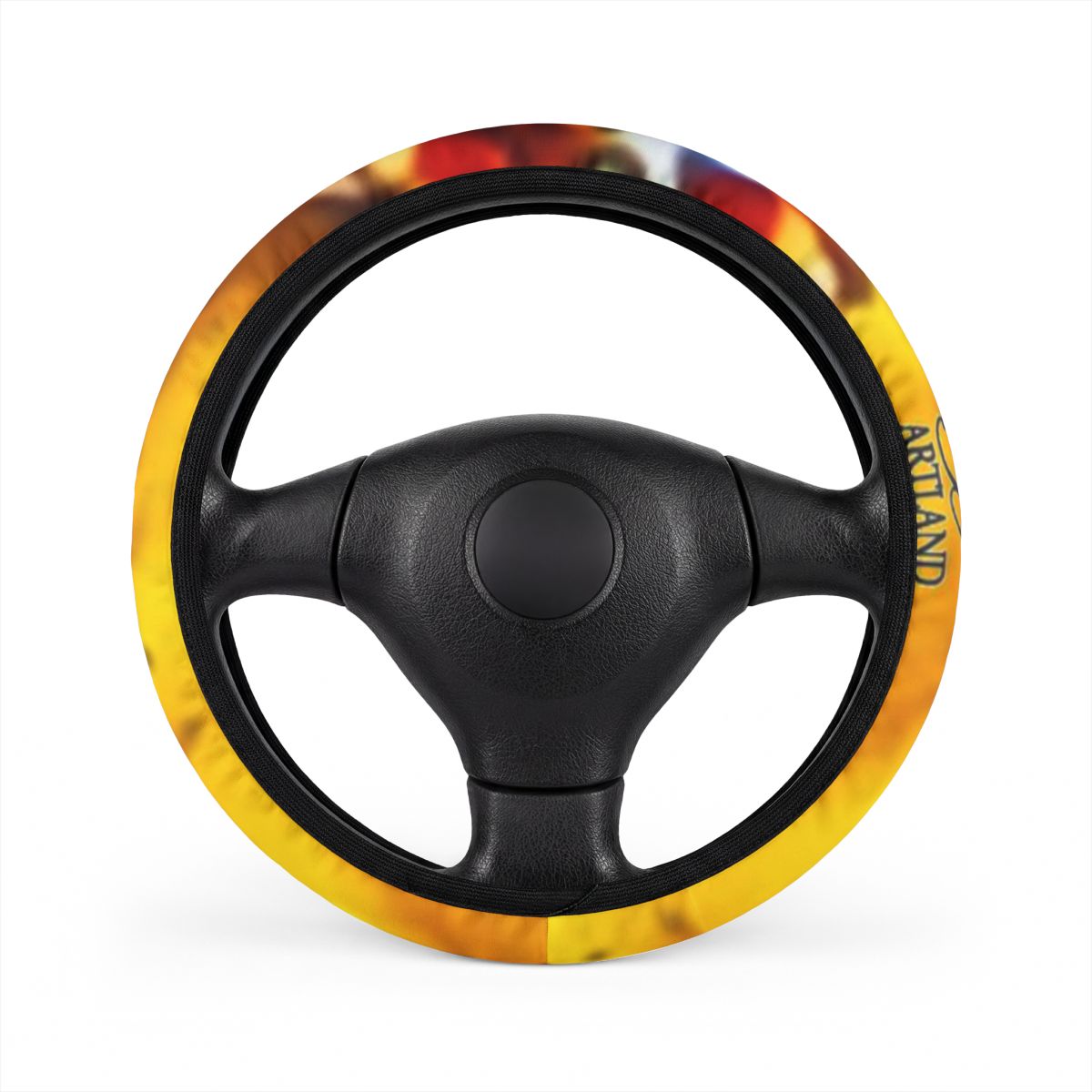 Spain Sun Yellow Designer Car Steering Wheel Cover by GT Artland