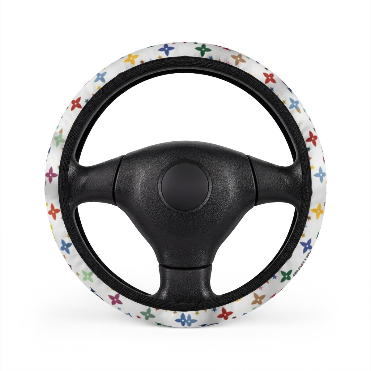 Designer GT Rainbow Monogram Car Steering Wheel Cover by GT Artland