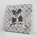 Panda Rainbow Lux Monogram Designer Canvas Wrap by GT Artland