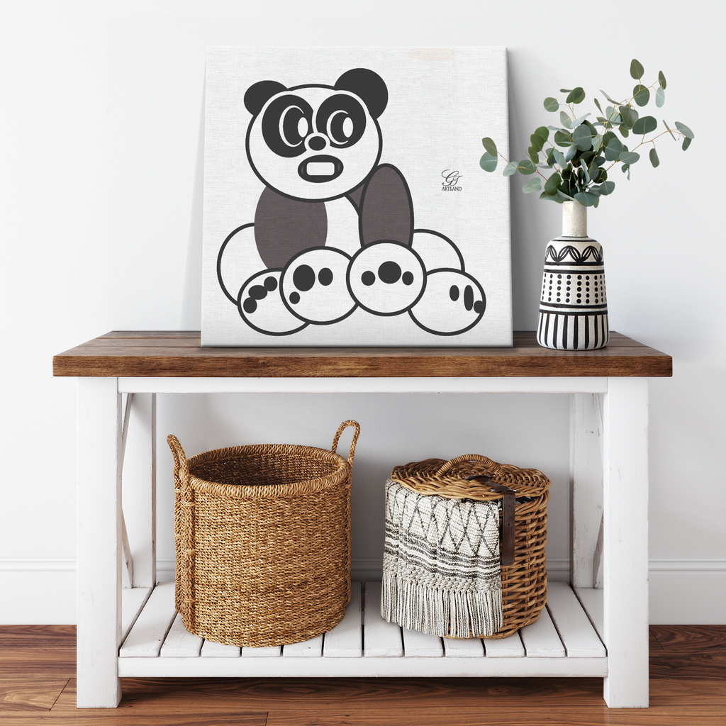 Panda Circle Abstract Designer Twist Canvas Wrap by GT Artland