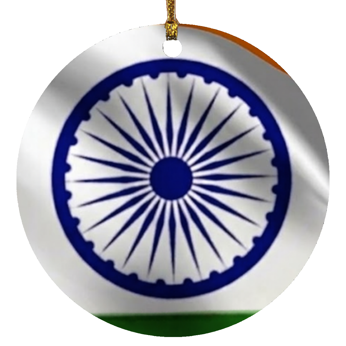 Indian Flag Centerfold Designer SUBORNC Circle Ornament by GT Artland