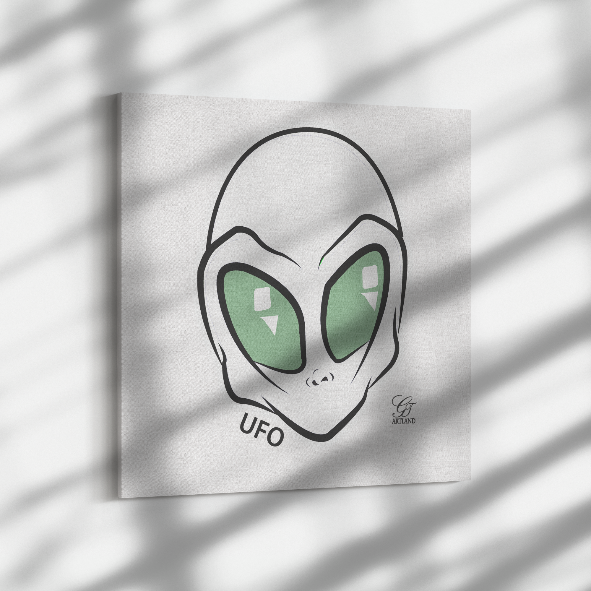 UFO Alien GT Fresh White Clean Edition Square Canvas Wrap by GT Artland