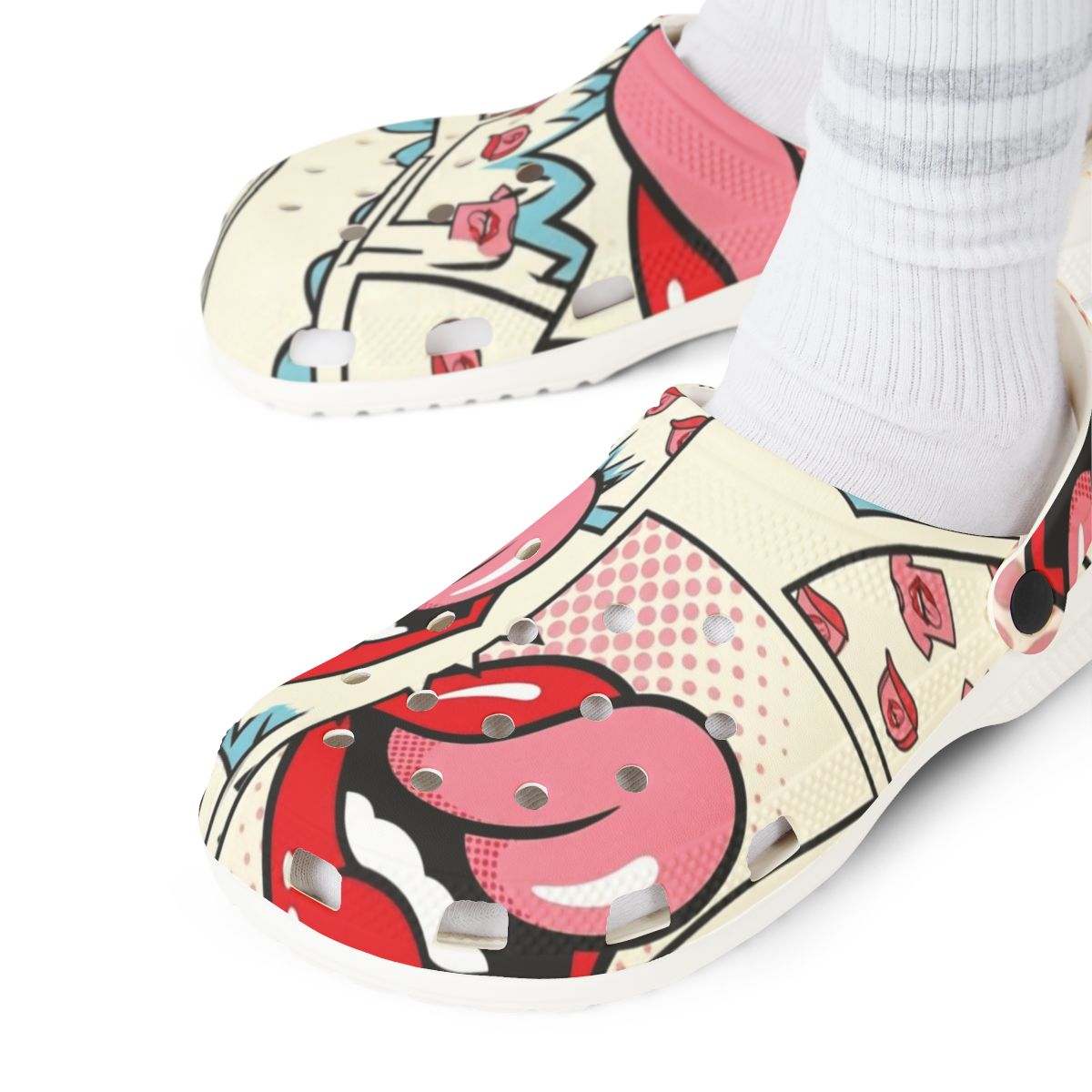 Licky Red Kiss Tongue Action Designer EVA Foam Rubber Shoes by GT Artland