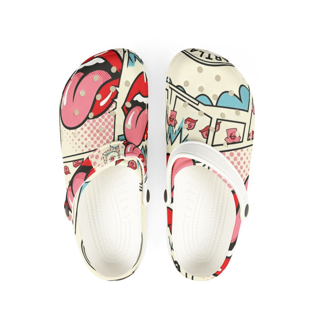 Licky Red Kiss Tongue Action Designer EVA Foam Rubber Shoes by GT Artland