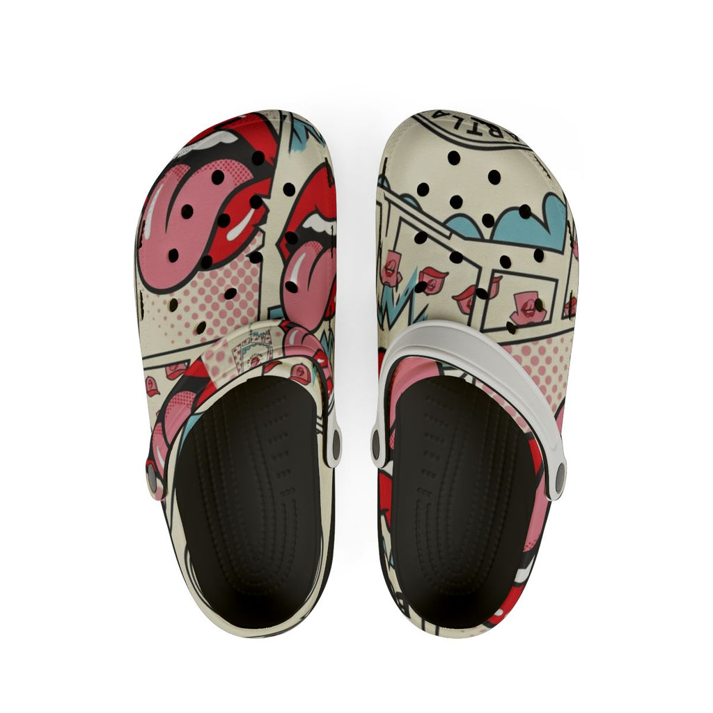 Licky Red Kiss Tongue Action Designer EVA Foam Rubber Shoes by GT Artland