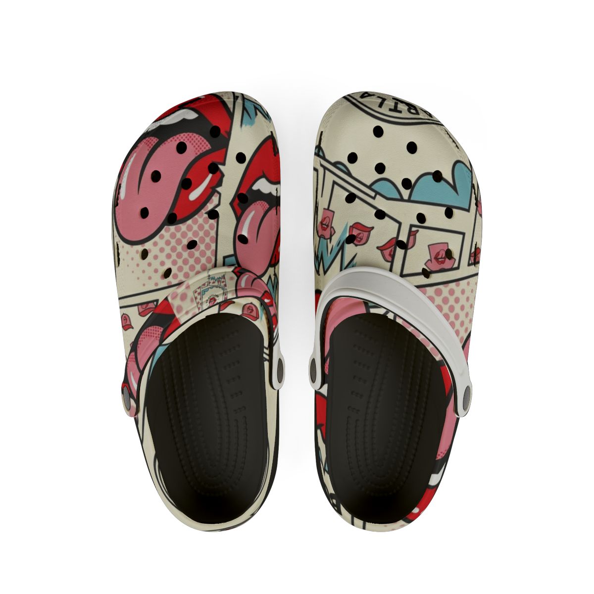 Licky Red Kiss Tongue Action Designer EVA Foam Rubber Shoes by GT Artland