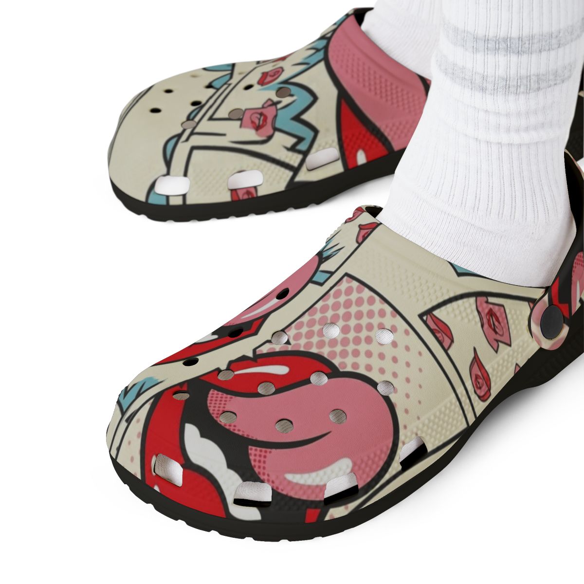 Licky Red Kiss Tongue Action Designer EVA Foam Rubber Shoes by GT Artland