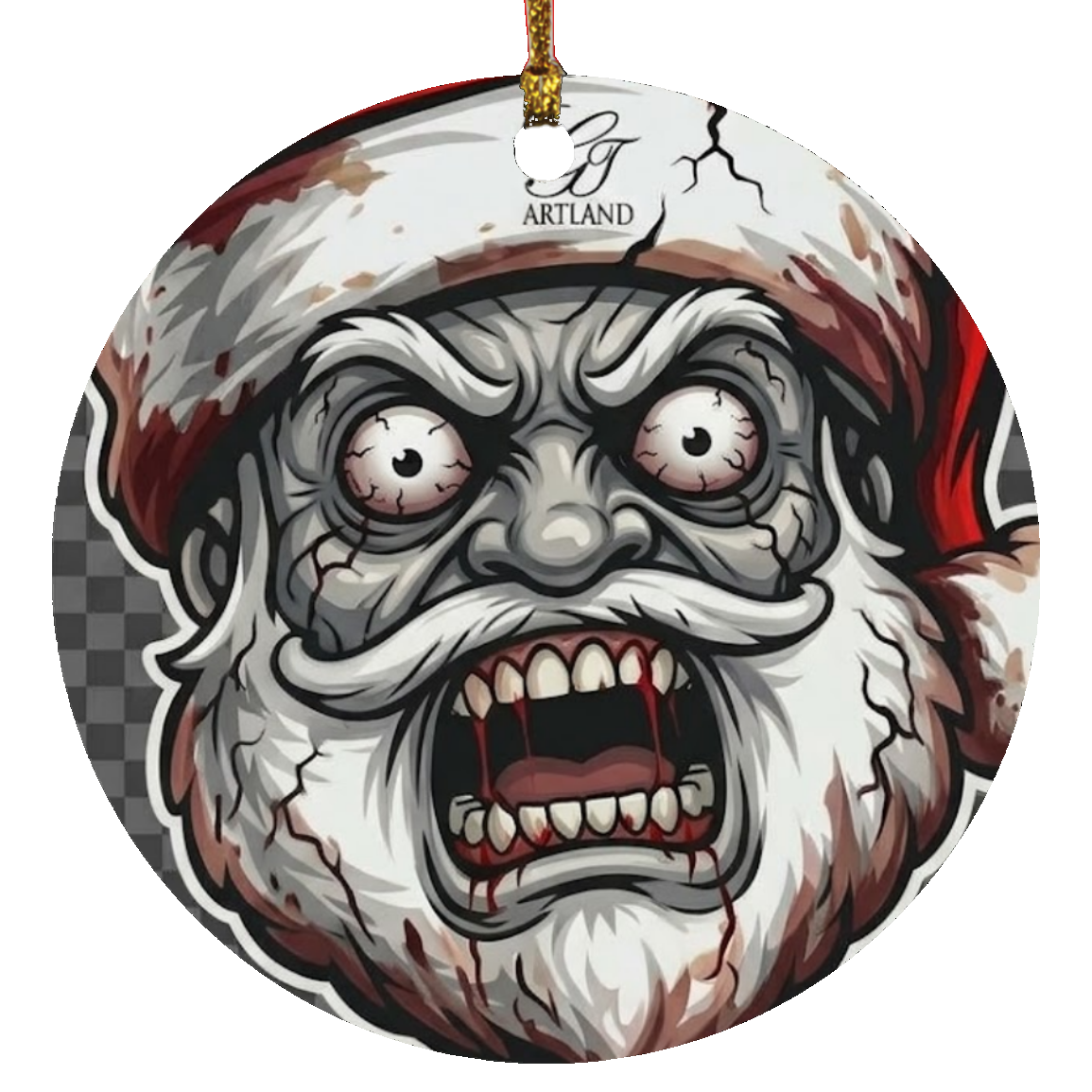 Scary Horror Clause SUBORNC Circle Ornament by GT Artland