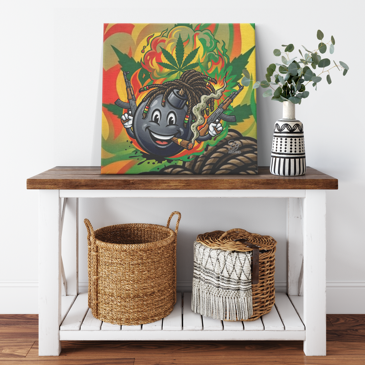 Bombaclot Designer Jamaican Style Canvas Wrap by GT Artland